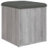 Banco con almacenaje madera ingeniería gris Sonoma 42x42x45