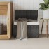Cesto de ropa sucia con tapa ratán sintético gris 55,5x35x34