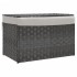 Cesto de ropa sucia con tapa ratán sintético gris 55,5x35x34
