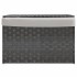 Cesto de ropa sucia con tapa ratán sintético gris 55,5x35x34