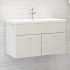 Armario para lavabo contrachapada blanco brillo 80x38,5x46