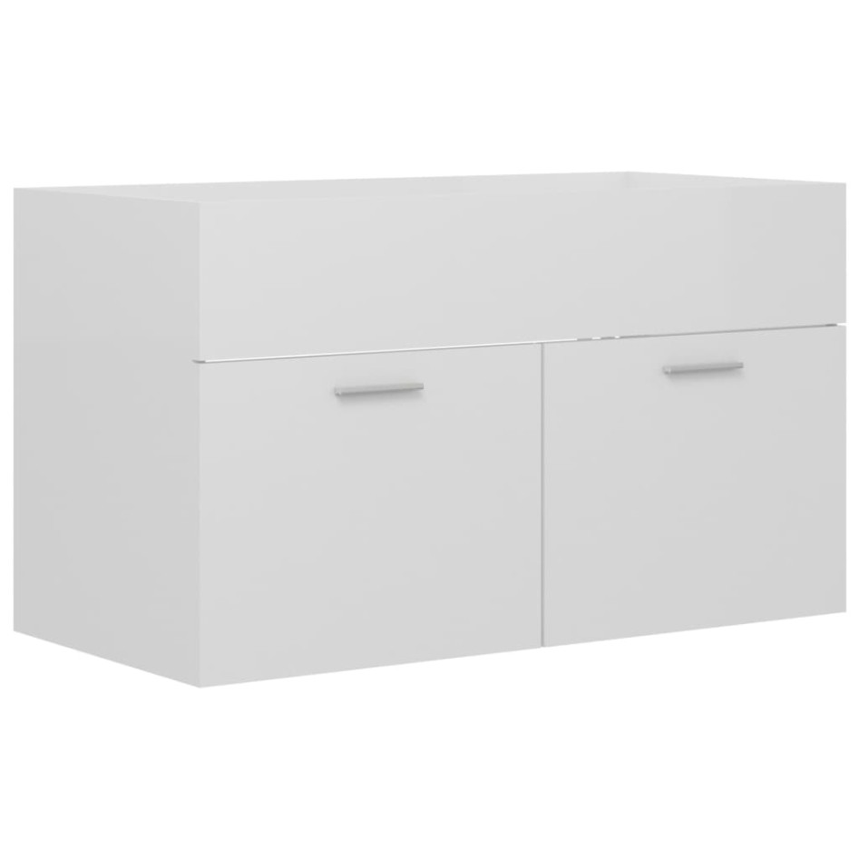 Armario para lavabo contrachapada blanco brillo 80x38,5x46