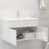Armario para lavabo contrachapada blanco brillo 80x38,5x46