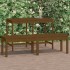 Banco jardín 2 plazas madera maciza pino marrón 159,5x44x45