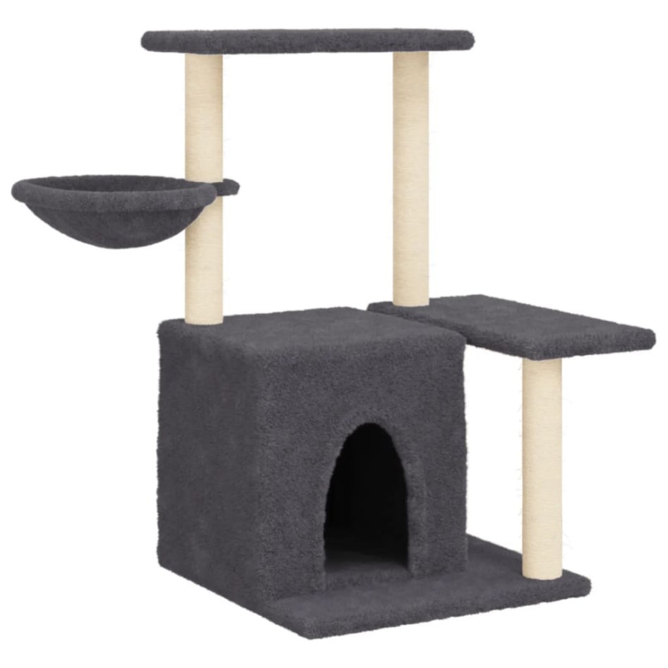 Rascador para gatos con postes de sisal gris oscuro 83