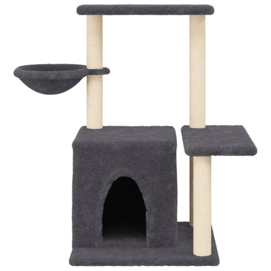 Rascador para gatos con postes de sisal gris oscuro 83