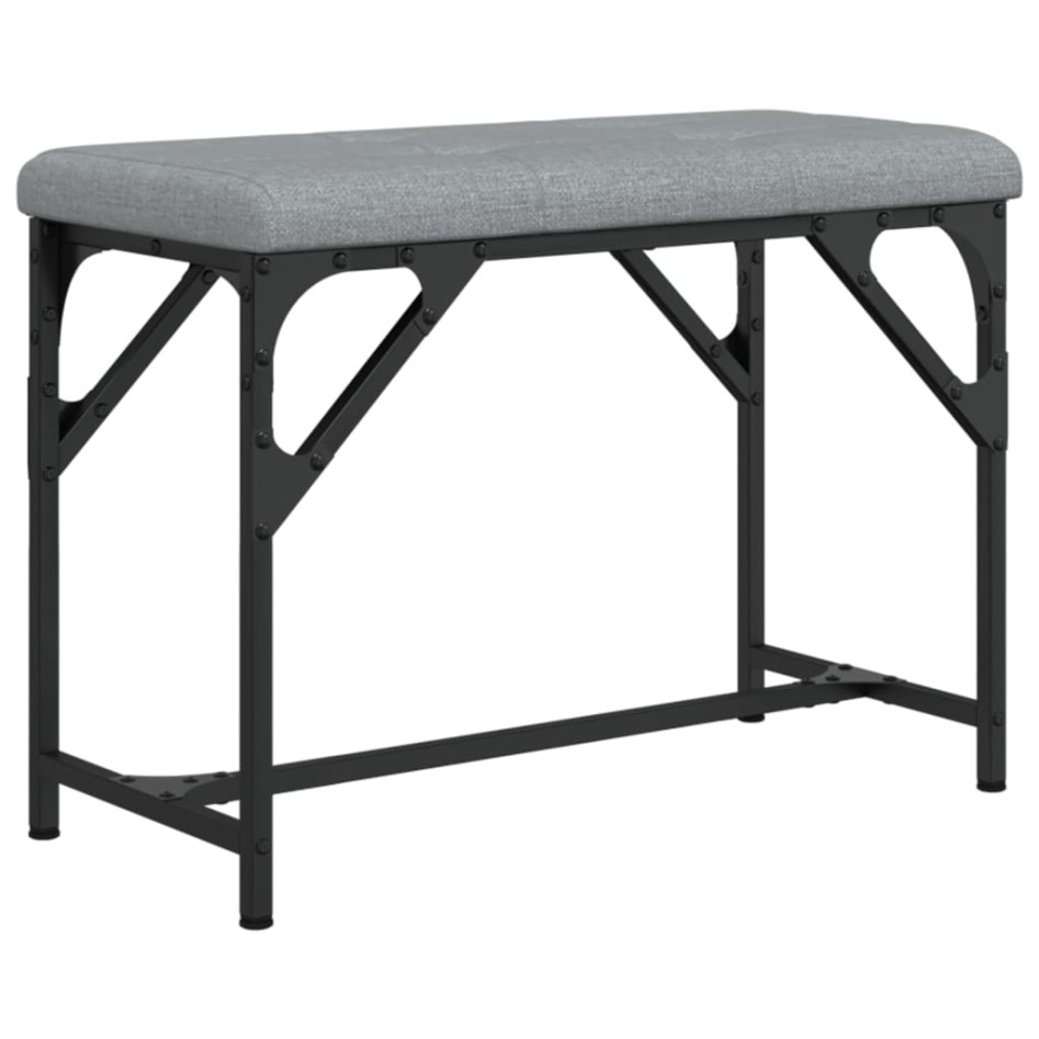 Banco de comedor acero y tela gris claro 62x32x45