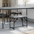 Banco de comedor acero y tela gris claro 62x32x45