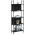 Librería de 5 estantes madera ingeniería negro 60,5x24x166,5