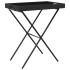 Mesa con bandeja plegable ratán sintético negro 65x40x75