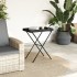 Mesa con bandeja plegable ratán sintético negro 65x40x75