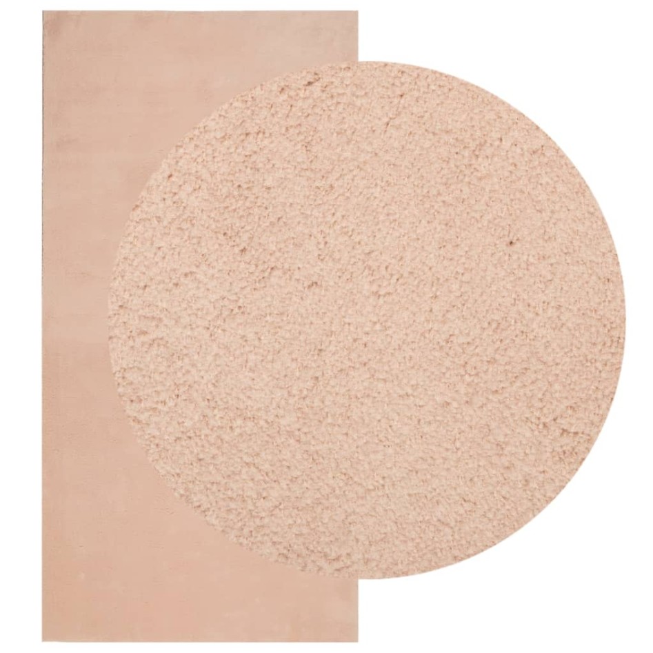 Alfombra de pelo corto suave lavable HUARTE rosado 100x200