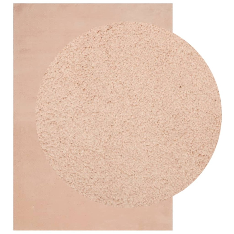Alfombra de pelo corto suave lavable HUARTE rosado 120x170