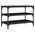 Banco zapatero madera de ingeniería negro 70x38,5x49