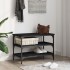 Banco zapatero madera de ingeniería negro 70x38,5x49