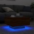 Mesa de centro con luces LED roble marrón 55x55x31