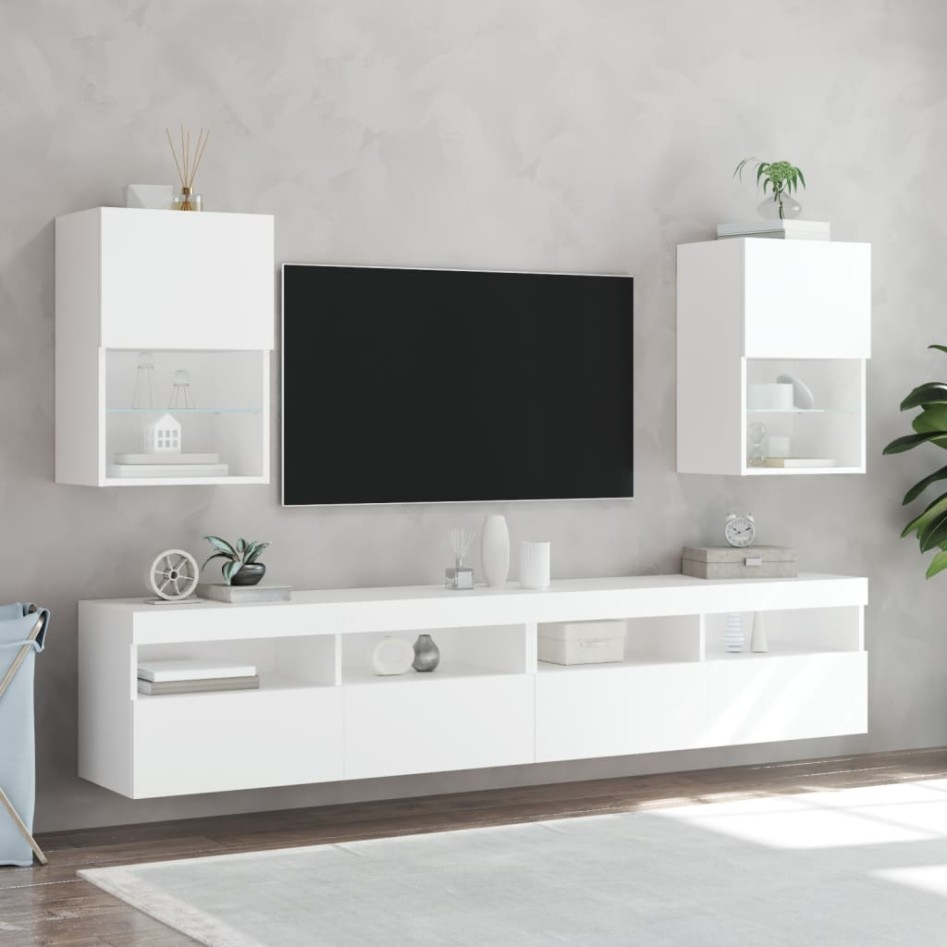 Mueble para TV con luces LED blanco 40,5x30x60