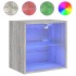 Mesita de noche de pared con luces LED gris
