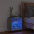 Mesita de noche de pared con luces LED gris