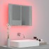 Armario con espejo y LED madera contrachapada gris 60x12x45