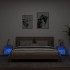 Mesitas de noche de pared con luces LED 2 unidades roble
