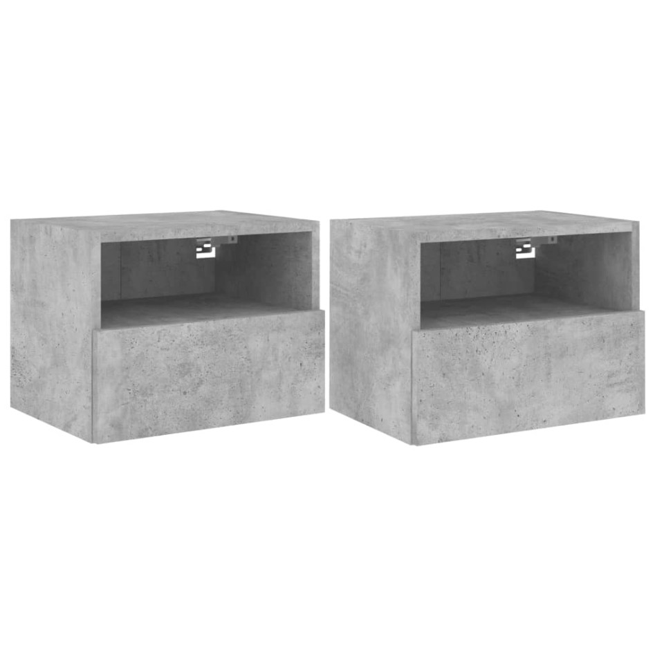 Muebles de pared para TV 2 uds madera gris hormigón 40x30x30