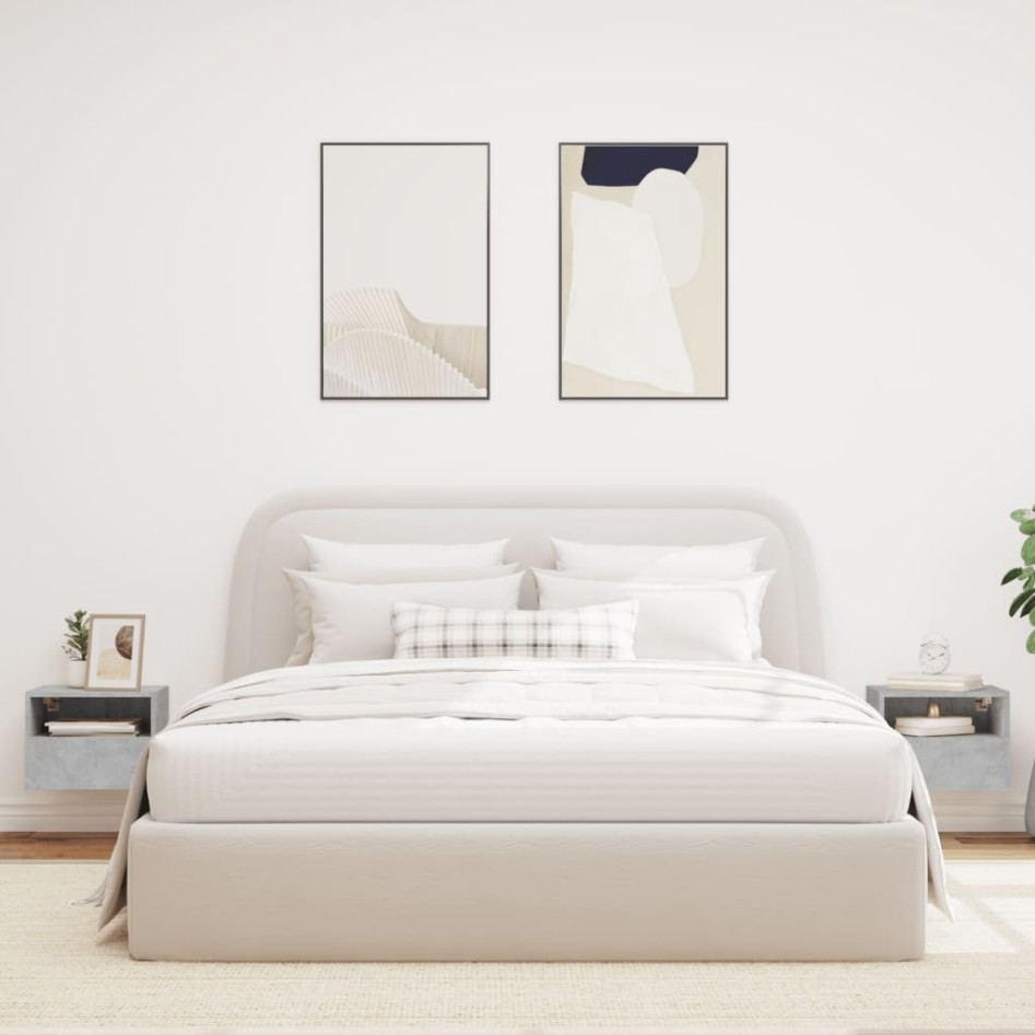 Muebles de pared para TV 2 uds madera gris hormigón 40x30x30
