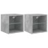 Muebles TV de pared luces LED 2 uds gris hormigón 30x28,5x30