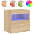 Mueble de TV de pared con luces LED roble Sonoma 40x30x40
