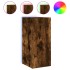 Mueble de TV de pared con luces LED roble ahumado 30,5x35x70