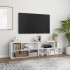 Mueble de TV madera contrachapada blanco brillante 149x30x52