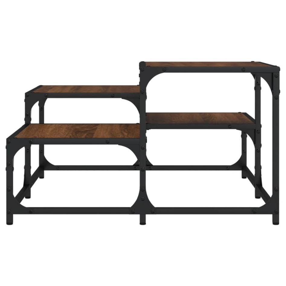 Mesa de centro madera de ingeniería roble marrón 68x68x40