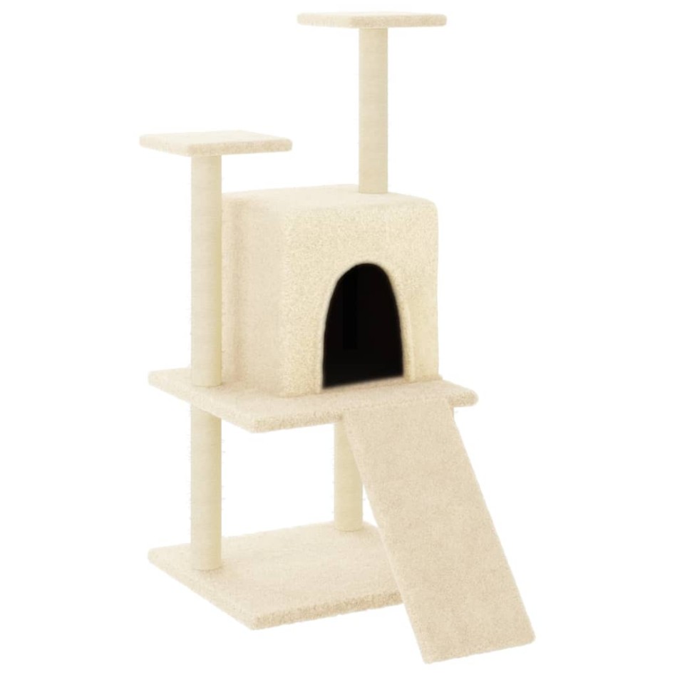 Rascador para gatos con postes de sisal color crema 110