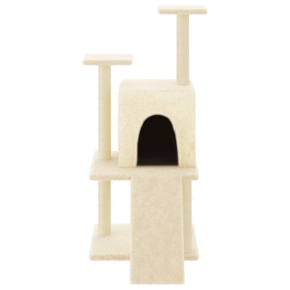Rascador para gatos con postes de sisal color crema 110