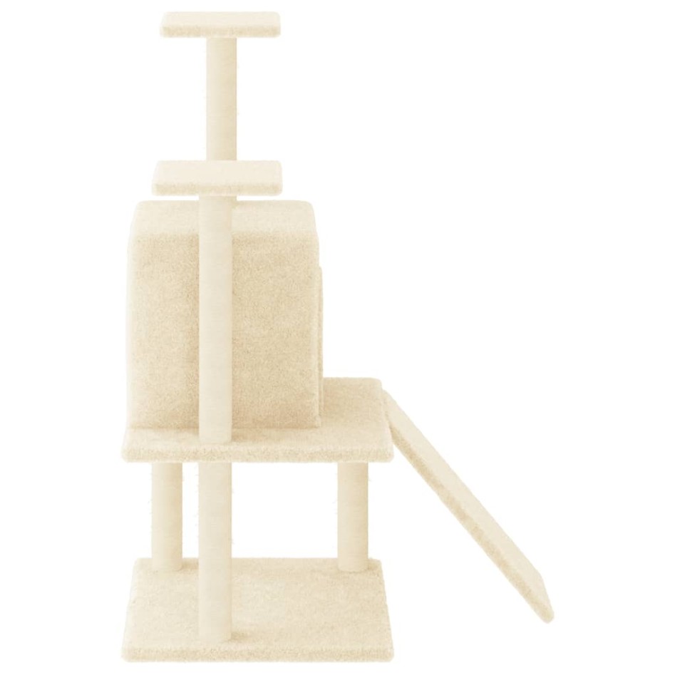 Rascador para gatos con postes de sisal color crema 110