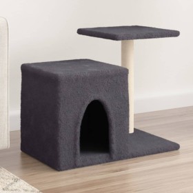 Rascador para gatos con postes de sisal gris oscuro 50,5