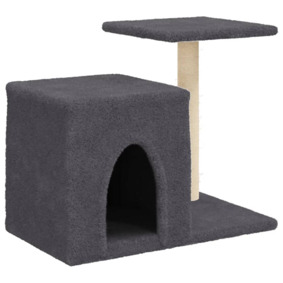 Rascador para gatos con postes de sisal gris oscuro 50,5
