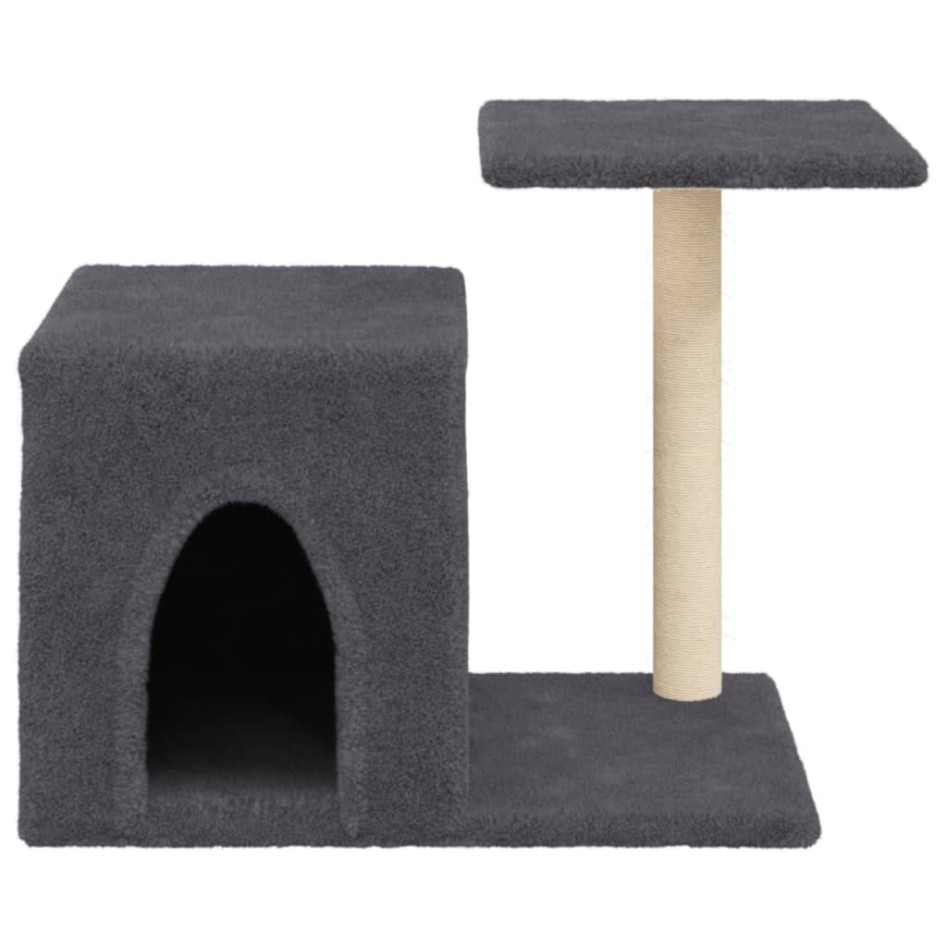 Rascador para gatos con postes de sisal gris oscuro 50,5