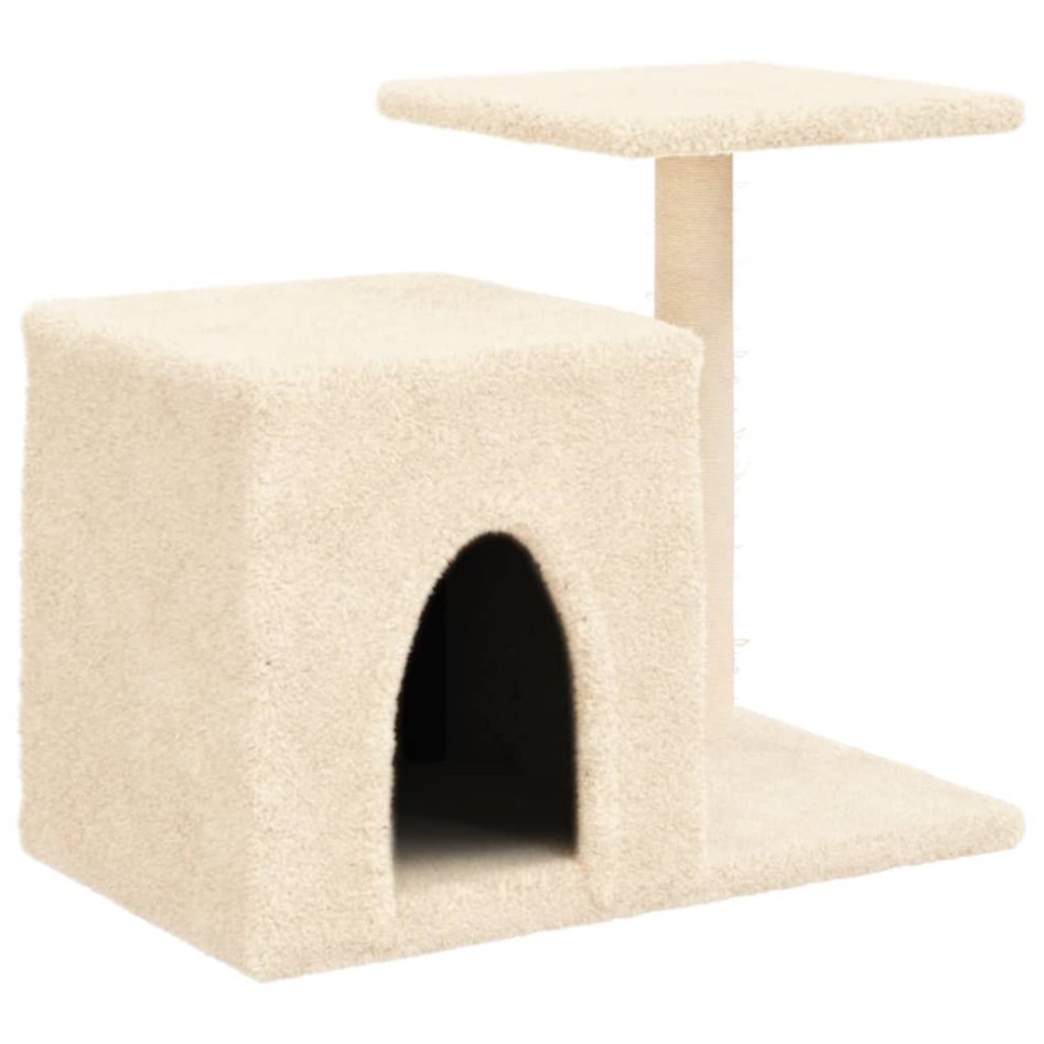 Rascador para gatos con postes de sisal color crema 50,5