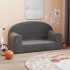 Sofá para niños de 2 plazas felpa suave gris