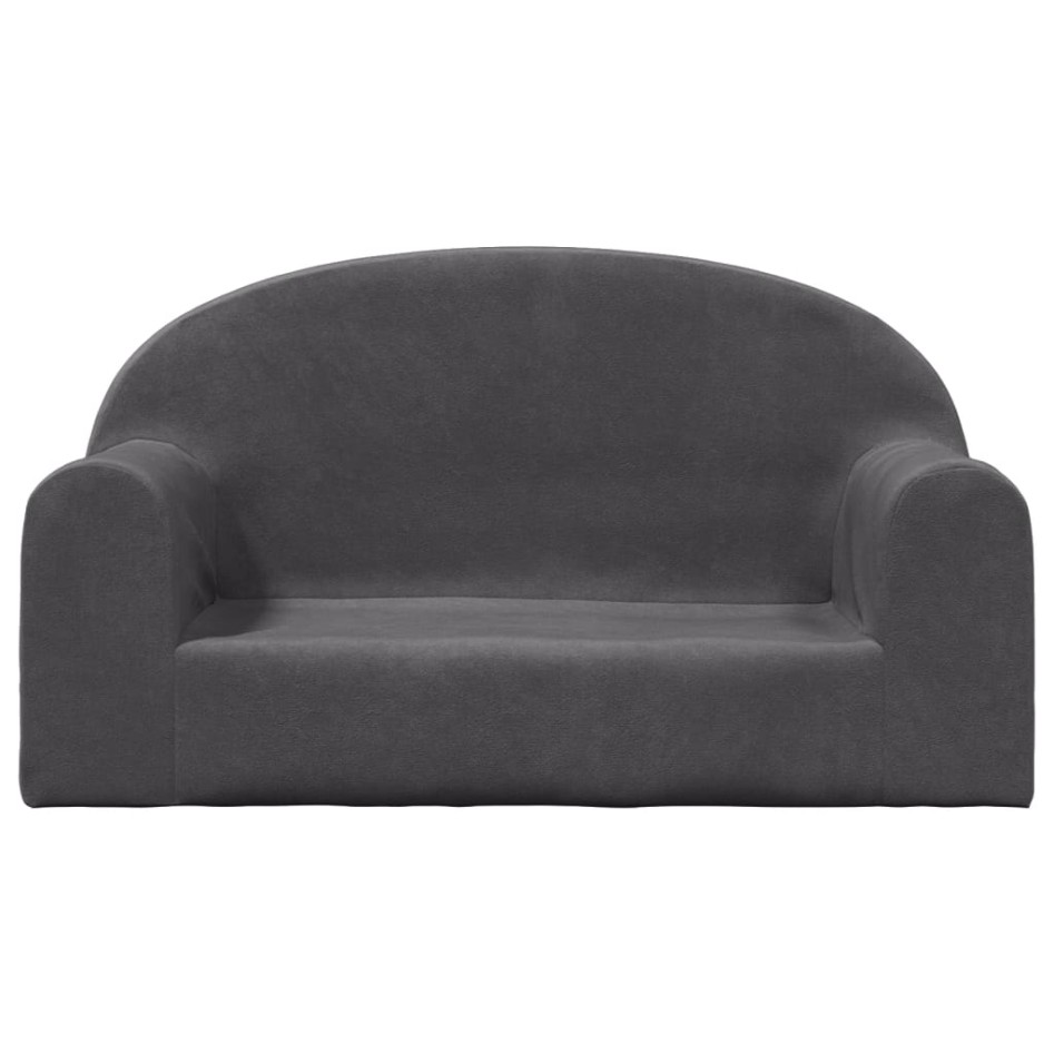 Sofá para niños de 2 plazas felpa suave gris