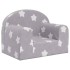 Sofá para niños felpa suave gris claro con