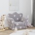 Sofá cama de niños felpa suave gris claro con