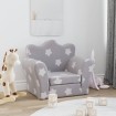 Sofá cama de niños felpa suave gris claro con estrellas