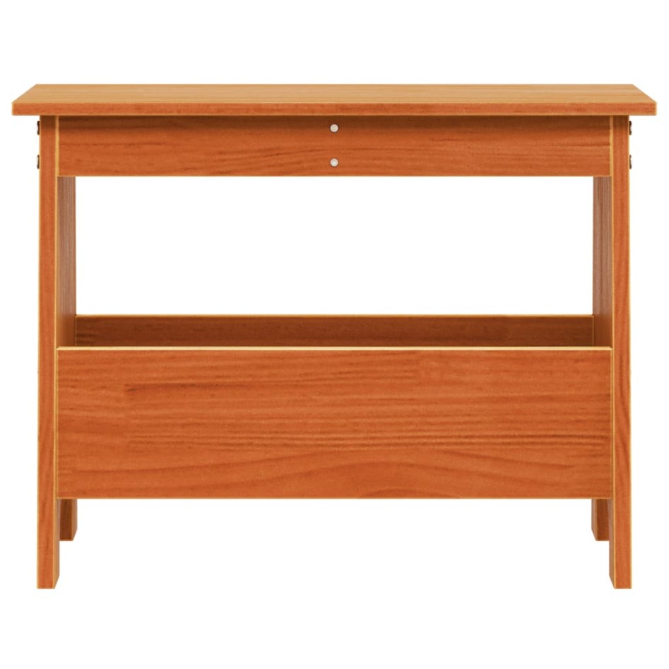 Banco de recibidor madera maciza pino marrón cera 60x28x45