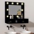 Mueble con espejo y LED negro 60x31,5x62