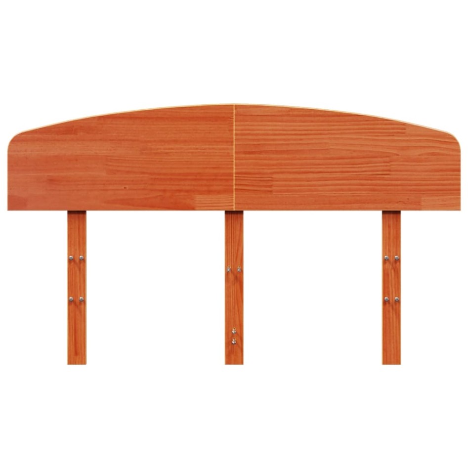 Cabecero de cama madera maciza de pino marrón cera 120