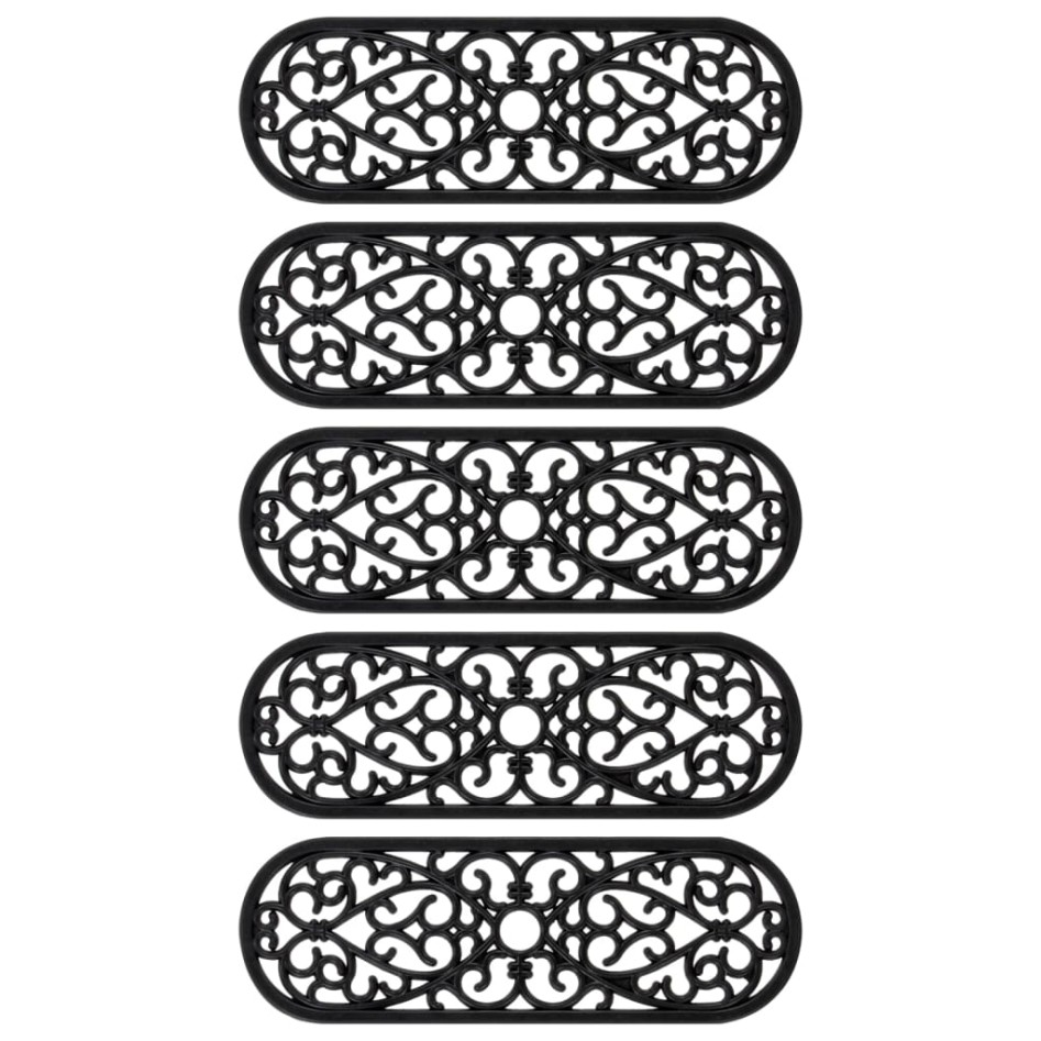 Alfombrillas de escalera de goma 5 uds 25x75