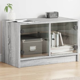 Mueble de TV con puertas de vidrio gris Sonoma 68x37x42