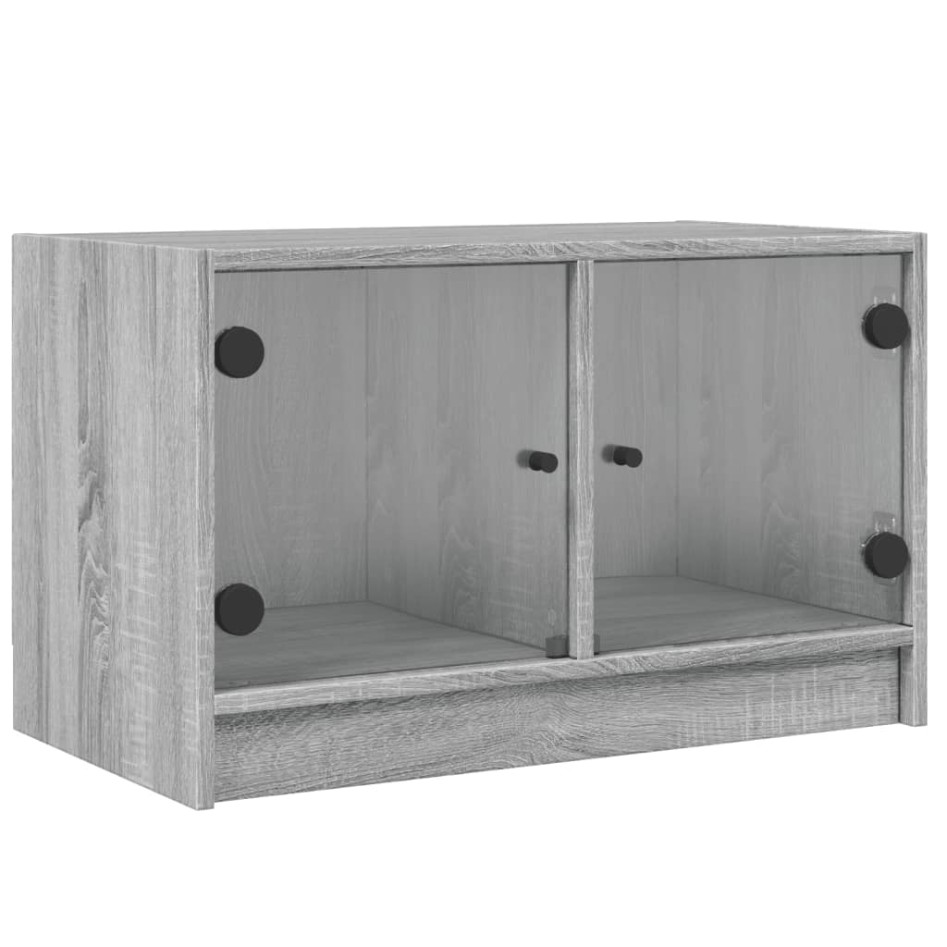 Mueble de TV con puertas de vidrio gris Sonoma 68x37x42